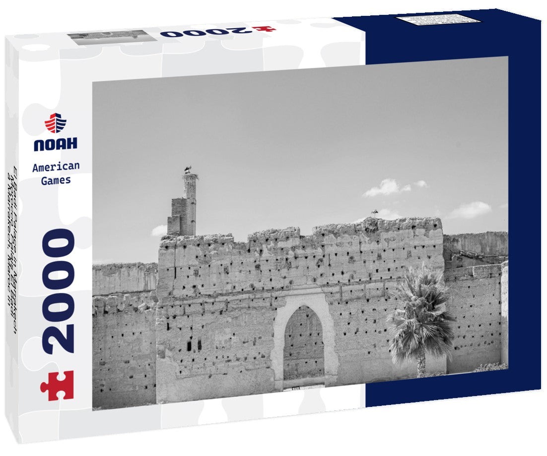 Noah Jigsaw Puzzle El Badi Palace in Marrakech, Morocco_Palais El Badi à Marrakech, Maroc in black white 2000 pieces