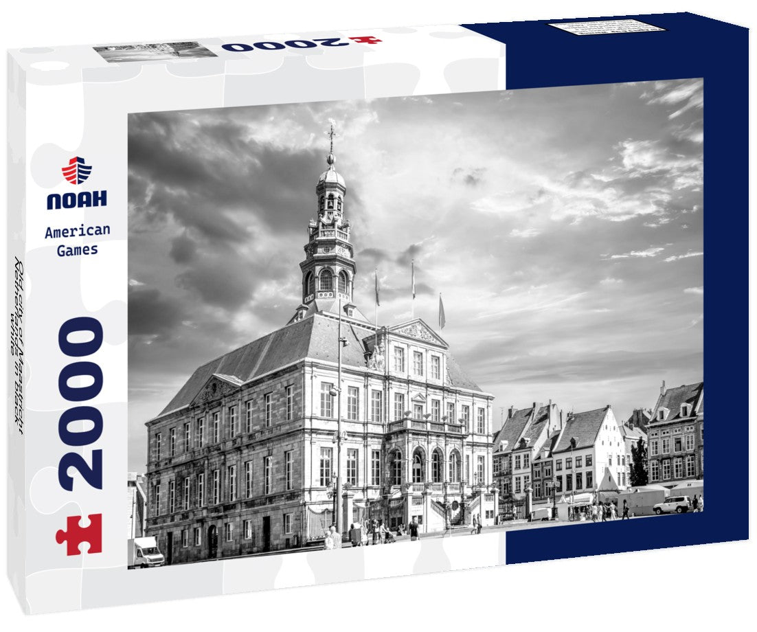 Noah Jigsaw Puzzle Old city of Maastricht, Netherlands in black white 2000 pieces