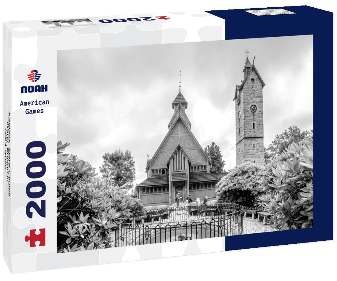 Noah Jigsaw Puzzle Karpacz, Stave Church, Wang, Poland in black white 2000 pieces