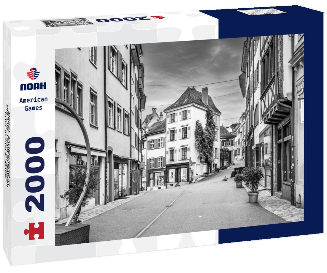 Noah Jigsaw Puzzle Basel, Switzerland in the Old Town at golden hour in black white 2000 pieces