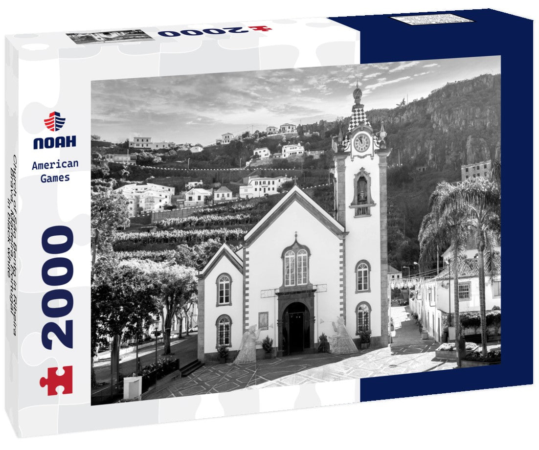 Noah Jigsaw Puzzle Church of São Bento in Ribeira Brava, Madeira, Portugal in black white 2000 pieces