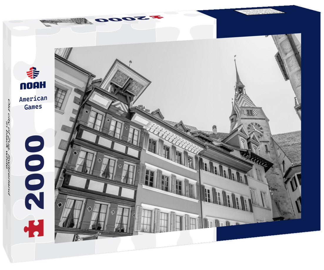 Noah Jigsaw Puzzle Old city of Zug, Switzerland in black white 2000 pieces