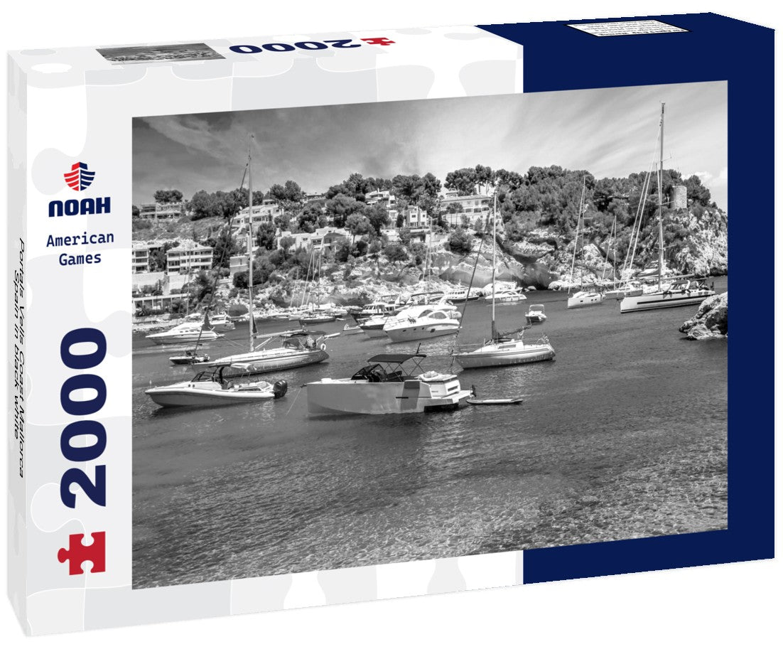 Noah Jigsaw Puzzle Portals Vells Coast Mallorca, Spain in black white 2000 pieces