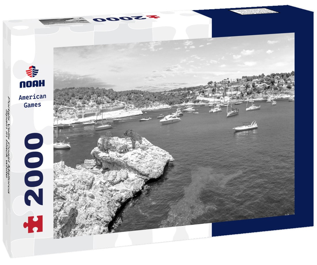 Noah Jigsaw Puzzle Portals Vells Coast Mallorca, Spain in black white 2000 pieces