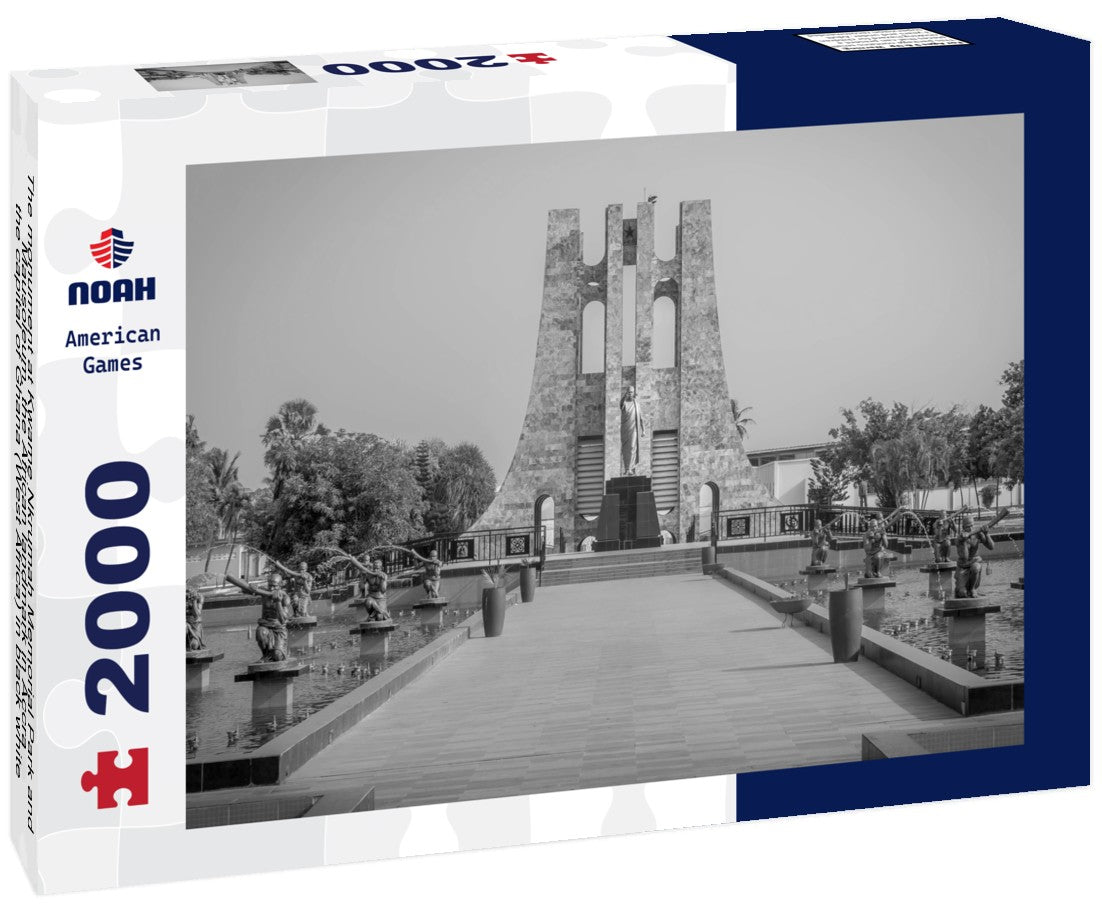 Noah Jigsaw Puzzle The monument at Kwame Nkrumah Memorial Park and Mausoleum, the African landmark in Accra, the capital of Ghana (West Africa) in black white 2000 pieces