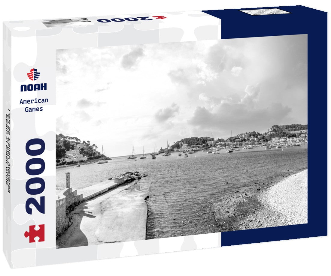 Noah Jigsaw Puzzle Port de Soller, Mallorca, Spain in black white 2000 pieces