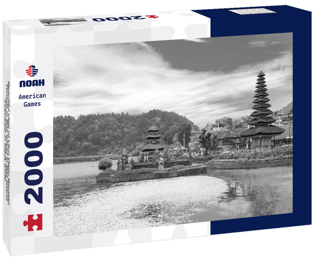 Noah Jigsaw Puzzle Beautiful view of Ulun Danu Beratan Temple in Bali Island in Bali Island, Indonesia in black white 2000 pieces