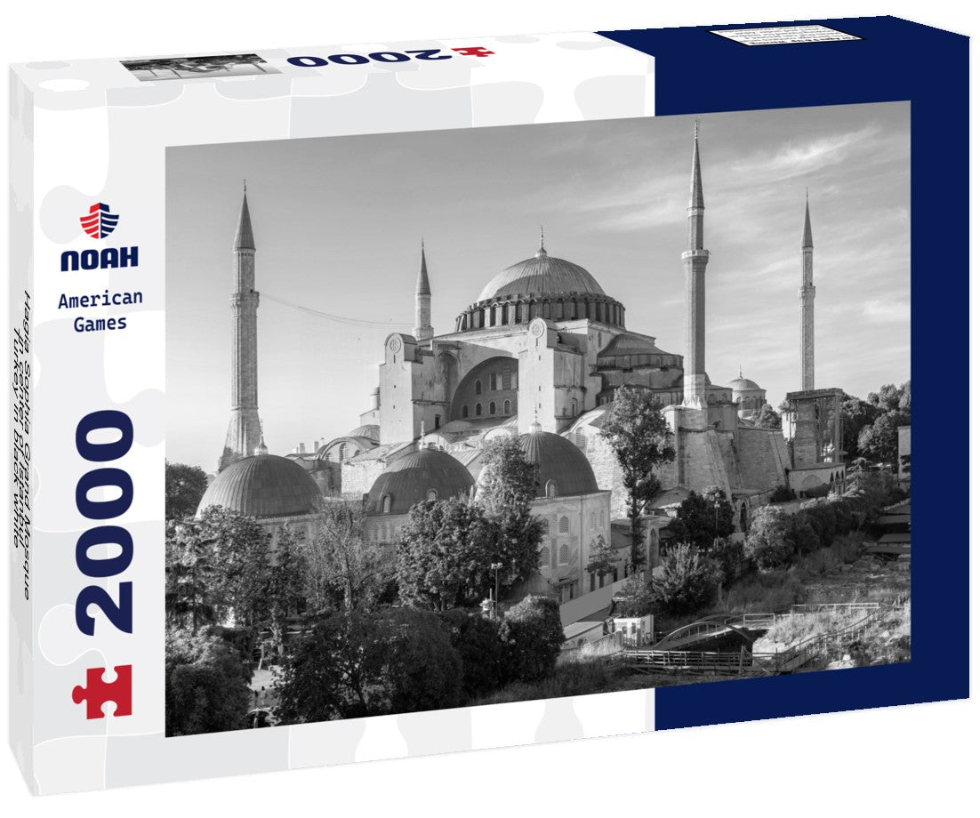 Noah Jigsaw Puzzle Hagia Sophia Grand Mosque in center of Istanbul, Turkey in black white 2000 pieces