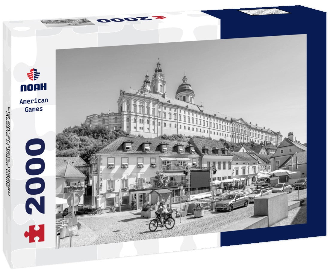 Noah Jigsaw Puzzle Old city of Melk, Wachau, Austria in black white 2000 pieces