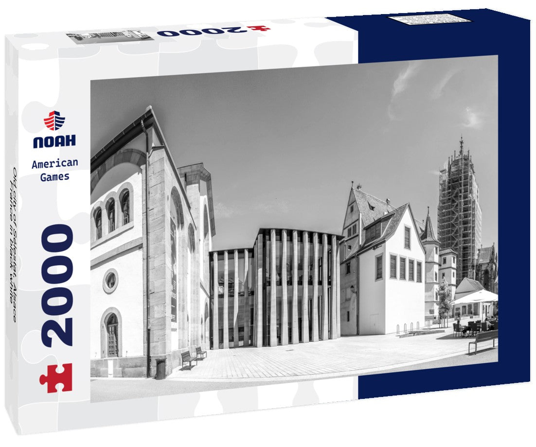 Noah Jigsaw Puzzle Old city of Sélestat, Alsace, France in black white 2000 pieces