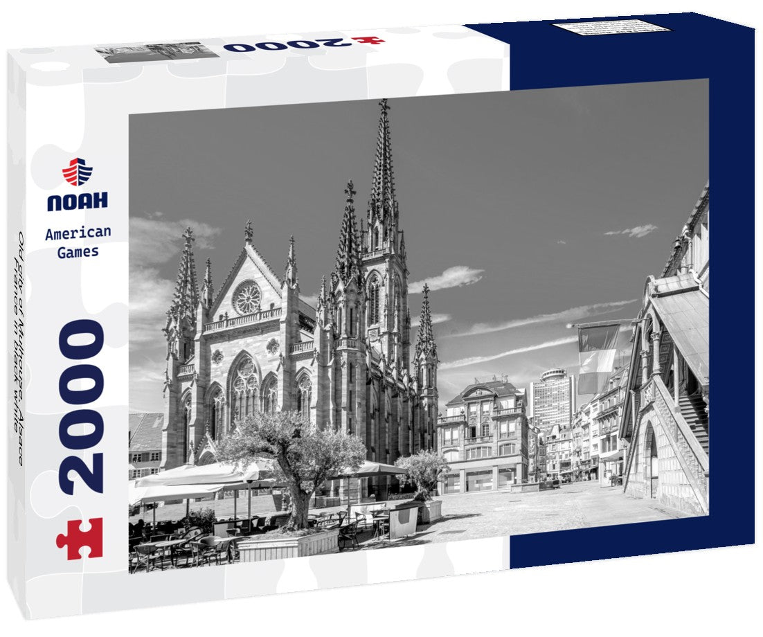 Noah Jigsaw Puzzle Old city of Mulhouse, Alsace, France in black white 2000 pieces