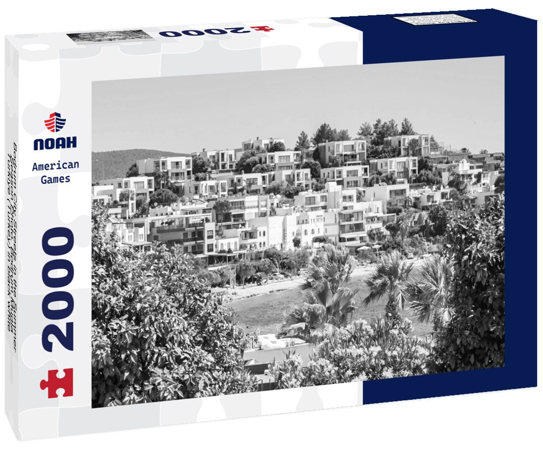 Noah Jigsaw Puzzle Bodrum City Streets in the Summer Season Photo, Bodrum Mugla, Turkiye (Turkey) in black white 2000 pieces