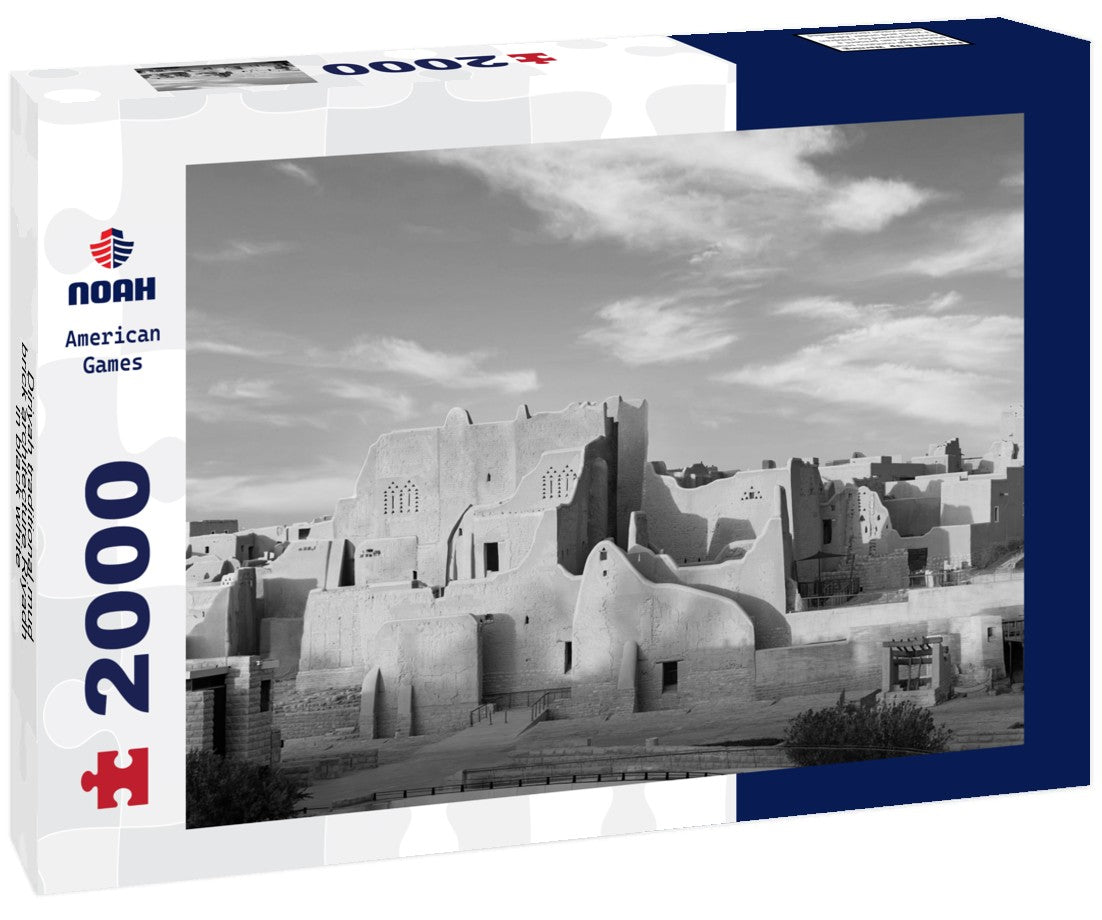 Noah Jigsaw Puzzle Diriyah traditional mud-brick architecture Riyadh in black white 2000 pieces