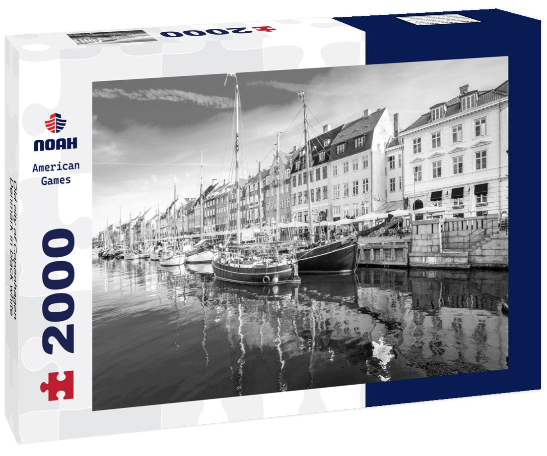 Noah Jigsaw Puzzle Old city of Copenhagen, Denmark in black white 2000 pieces
