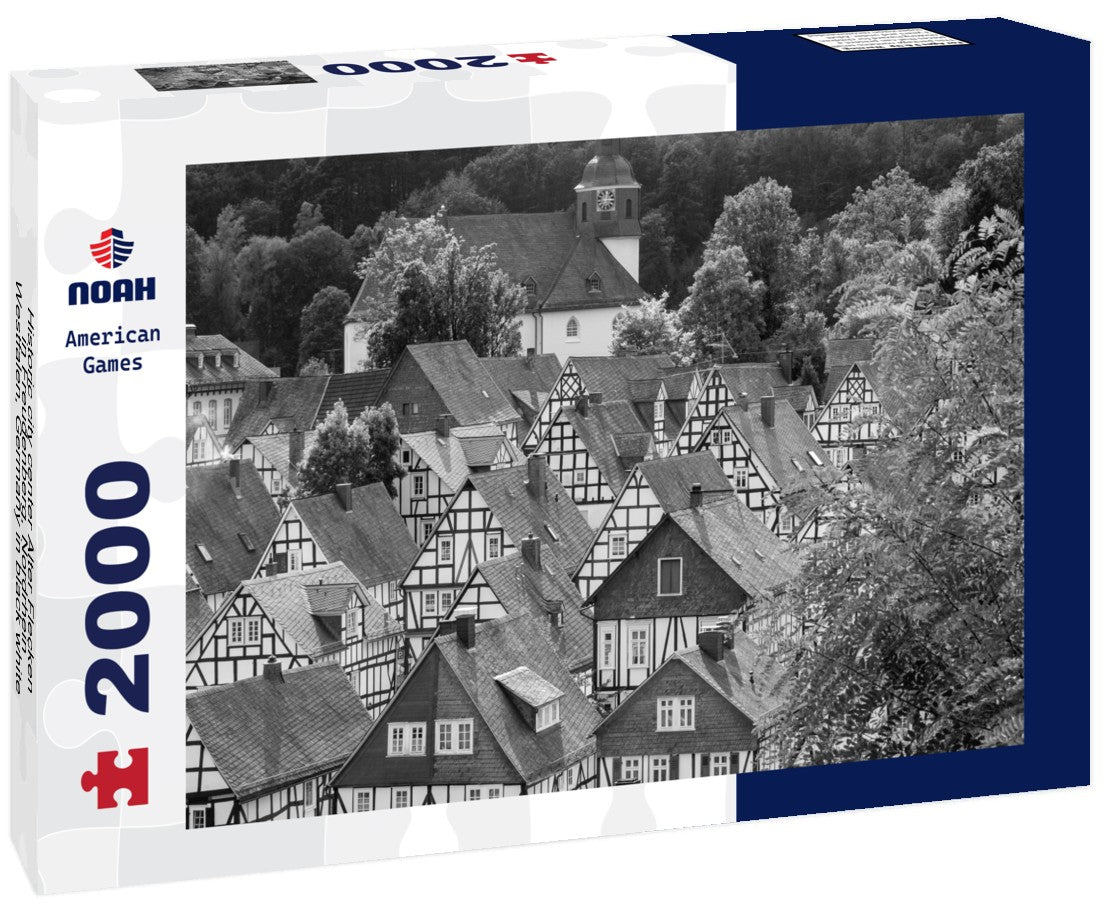 Noah Jigsaw Puzzle Historic city center Alter Flecken in Freudenberg, Nordrhein-Westfalen, Germany in black white 2000 pieces