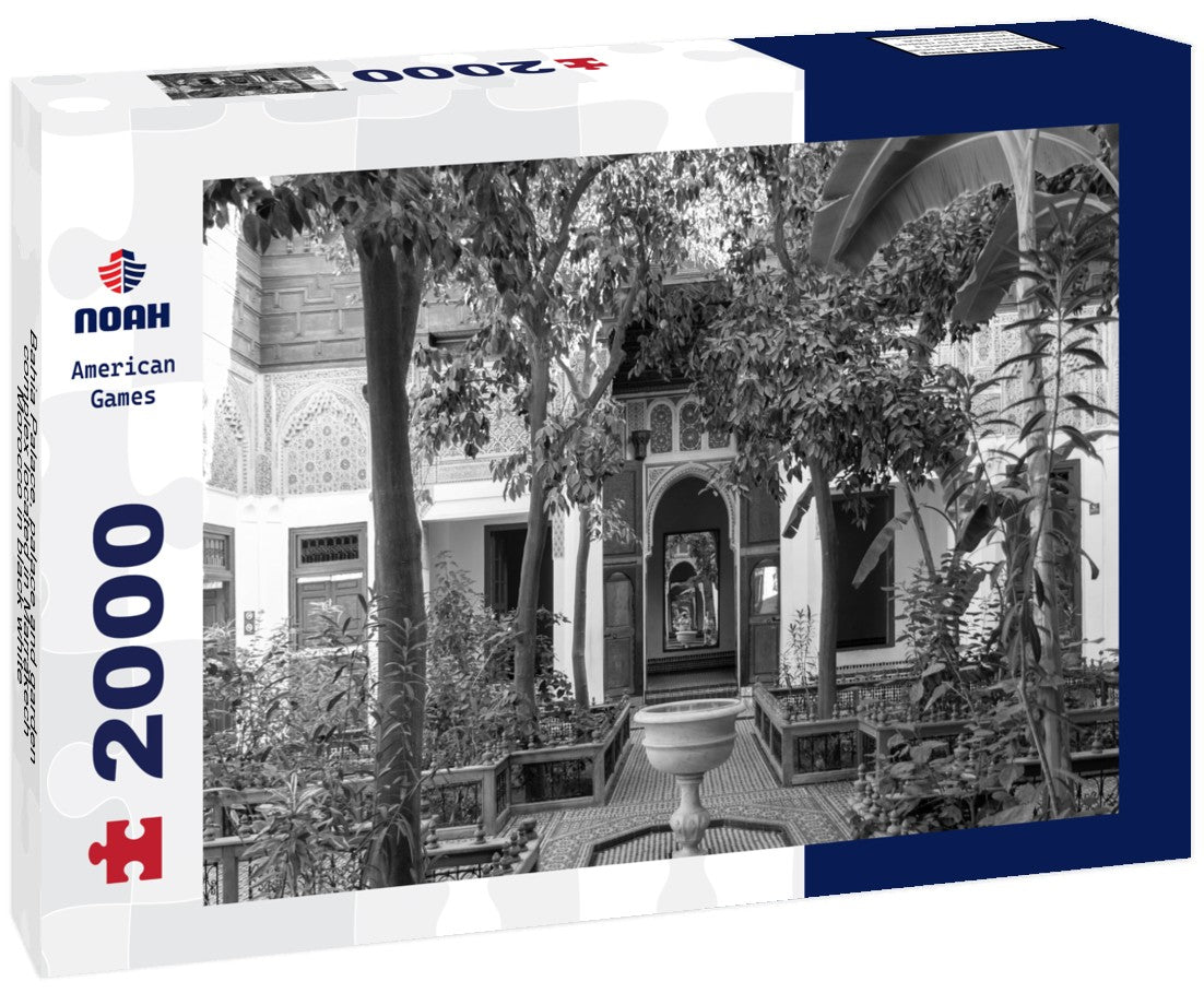 Noah Jigsaw Puzzle Bahia Palace, palace and garden complex located in Marrakech, Morocco in black white 2000 pieces