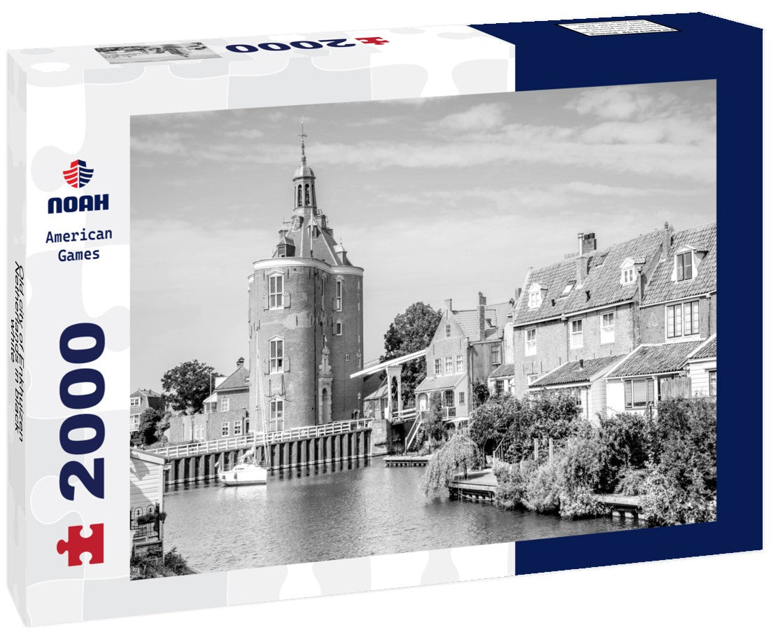 Noah Jigsaw Puzzle Old city of Enkhuizen, Netherlands in black white 2000 pieces