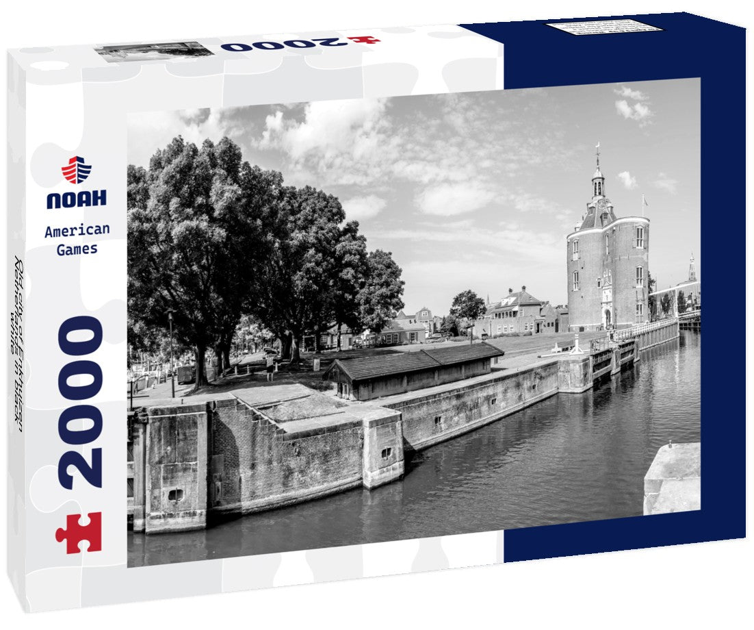 Noah Jigsaw Puzzle Old city of Enkhuizen, Netherlands in black white 2000 pieces