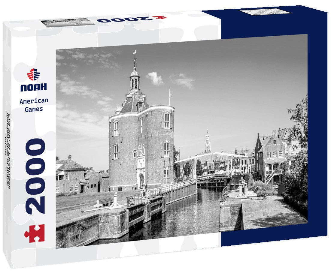 Noah Jigsaw Puzzle Old city of Enkhuizen, Netherlands in black white 2000 pieces
