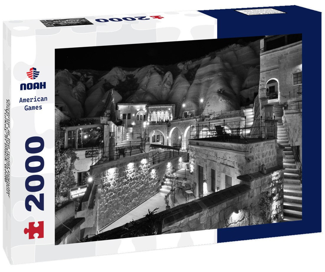 Noah Jigsaw Puzzle Goreme is the most popular town in Cappadocia region, Turkey in black white 2000 pieces