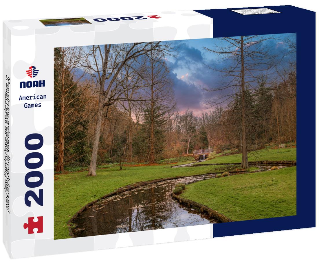 Noah Jigsaw Puzzle Meandering waterway through Leonard J. Buck Public Garden in Far Hills New Jersey on on early spring day 2000 pieces