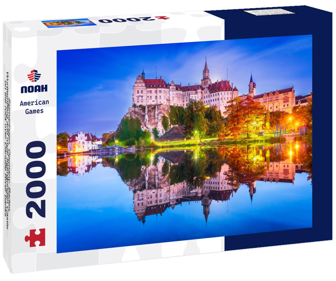 Noah Jigsaw Puzzle Sigmaringen, Germany. Baden-Wurttemberg and royal Sigmaringen Castle on the rock over Danube River banks 2000 pieces
