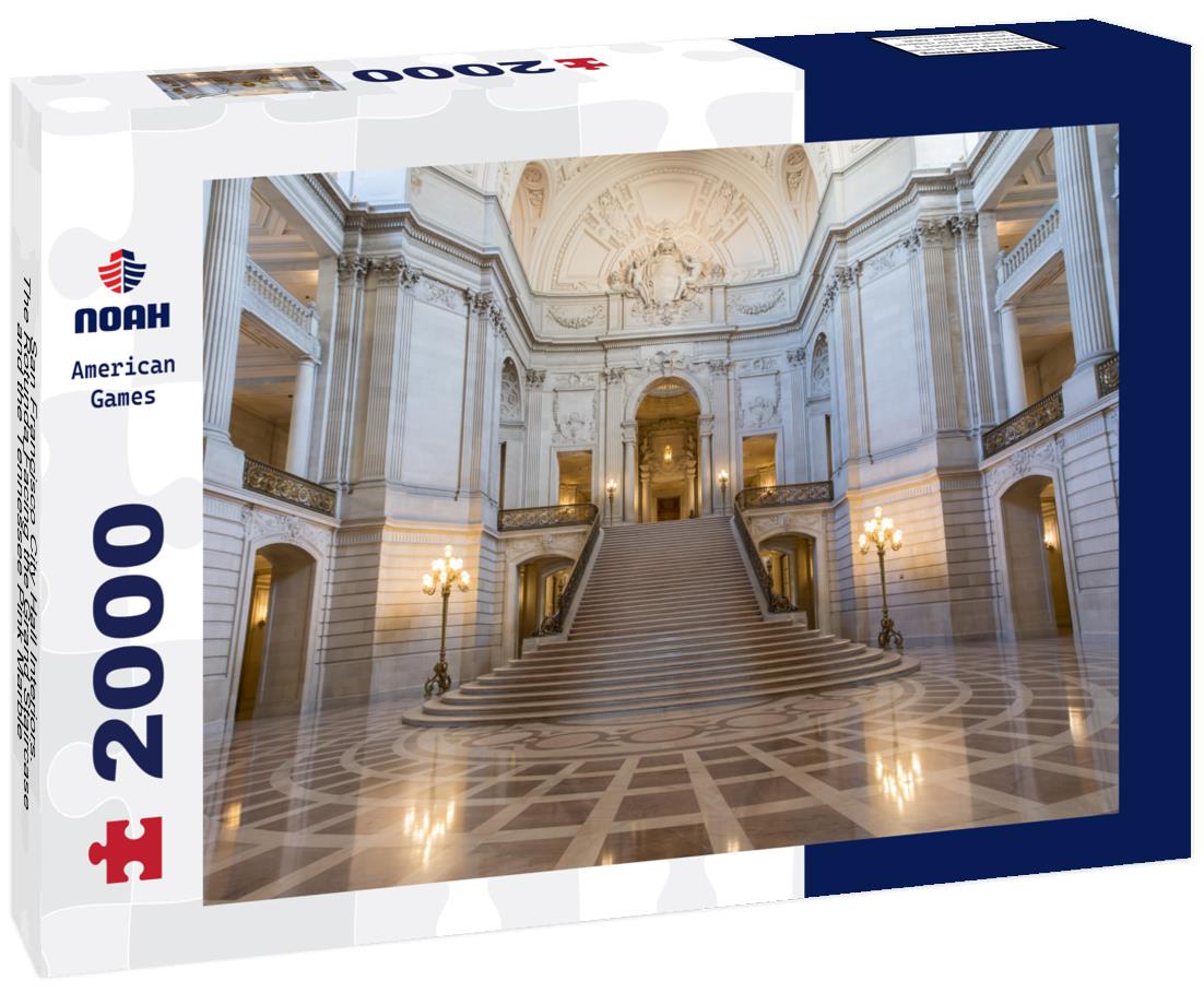 Noah Jigsaw Puzzle San Francisco City Hall Interiors. The Rotunda Facing the Grand Staircase and the Tennessee Pink Marble 2000 pieces