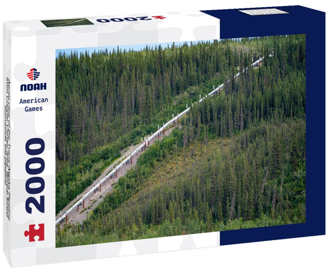 Noah Jigsaw Puzzle Aerial view of the Trans Alaska Pipeline from Copper Center area. Boreal forest surrounds the pipeline 2000 pieces