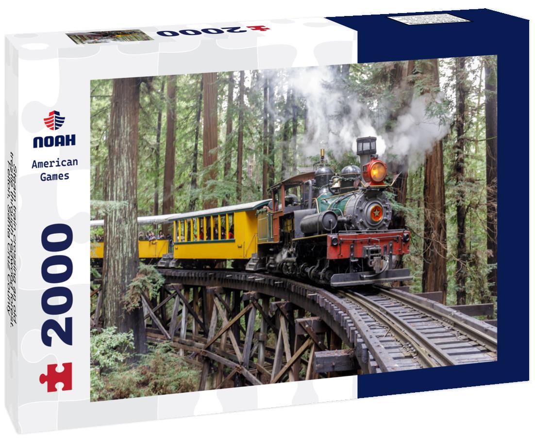 Noah Jigsaw Puzzle Steam train crossing an old trestle through redwood forest. Felton, Santa Cruz County, California, USA 2000 pieces