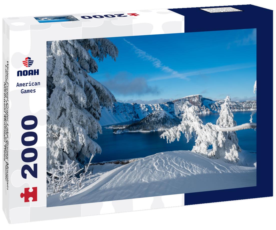 Noah Jigsaw Puzzle Winter Forest Crater Lake Snowy Mountain Landscape Photograph Oregon Pacific Northwest Mountain Trees 2000 pieces