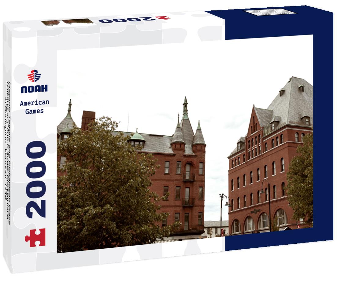 Noah Jigsaw Puzzle Masonic Temple and Richardson Place building at Church Street Marketplace in Burlington. Vermont, USA 2000 pieces