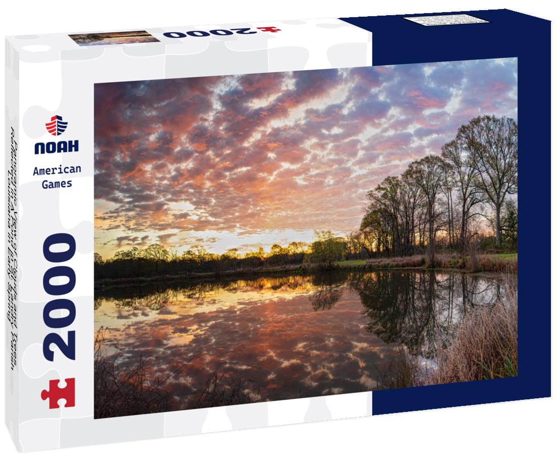 Noah Jigsaw Puzzle Panoramic View of Clouds and Trees Reflected in A Pond in St. Landry Parish Louisiana in Early Spring 2000 pieces