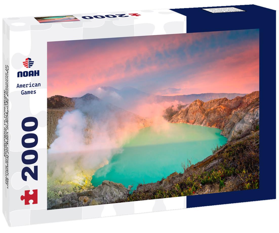 Noah Jigsaw Puzzle Panorama landscape view of Kawah Ijen at sunrise sky. The most famous tourist attraction in Indonesia 2000 pieces