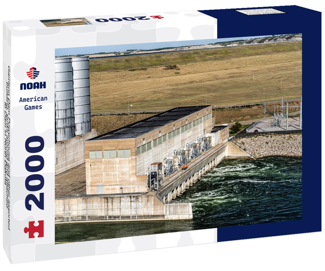 Noah Jigsaw Puzzle Garrison Dam Powerhouse and other assorted building, tanks around and attached to Dam in North Dakota 2000 pieces