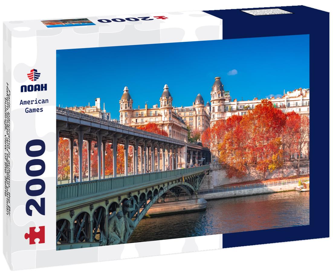 Noah Jigsaw Puzzle Paris, panorama in autumn, the Bir-Hakeim bridge and beautiful parisian buildings, view of the Seine 2000 pieces