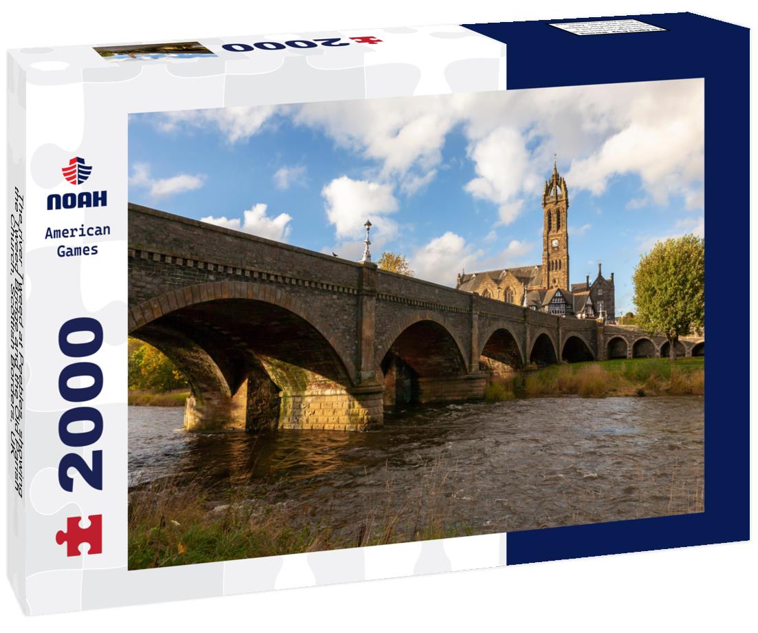 Noah Jigsaw Puzzle The river Tweed at Peebles, showing the Tweed Bridge and the Old Parish Church, Scottish Borders, UK 2000 pieces