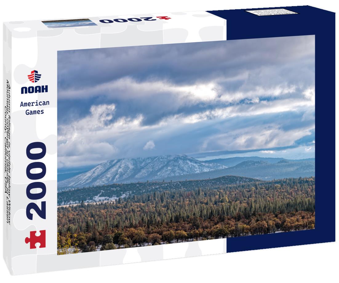 Noah Jigsaw Puzzle Autumn foliage is visible below Widow Mountain, covered in clouds, in Lassen County, California, USA 2000 pieces