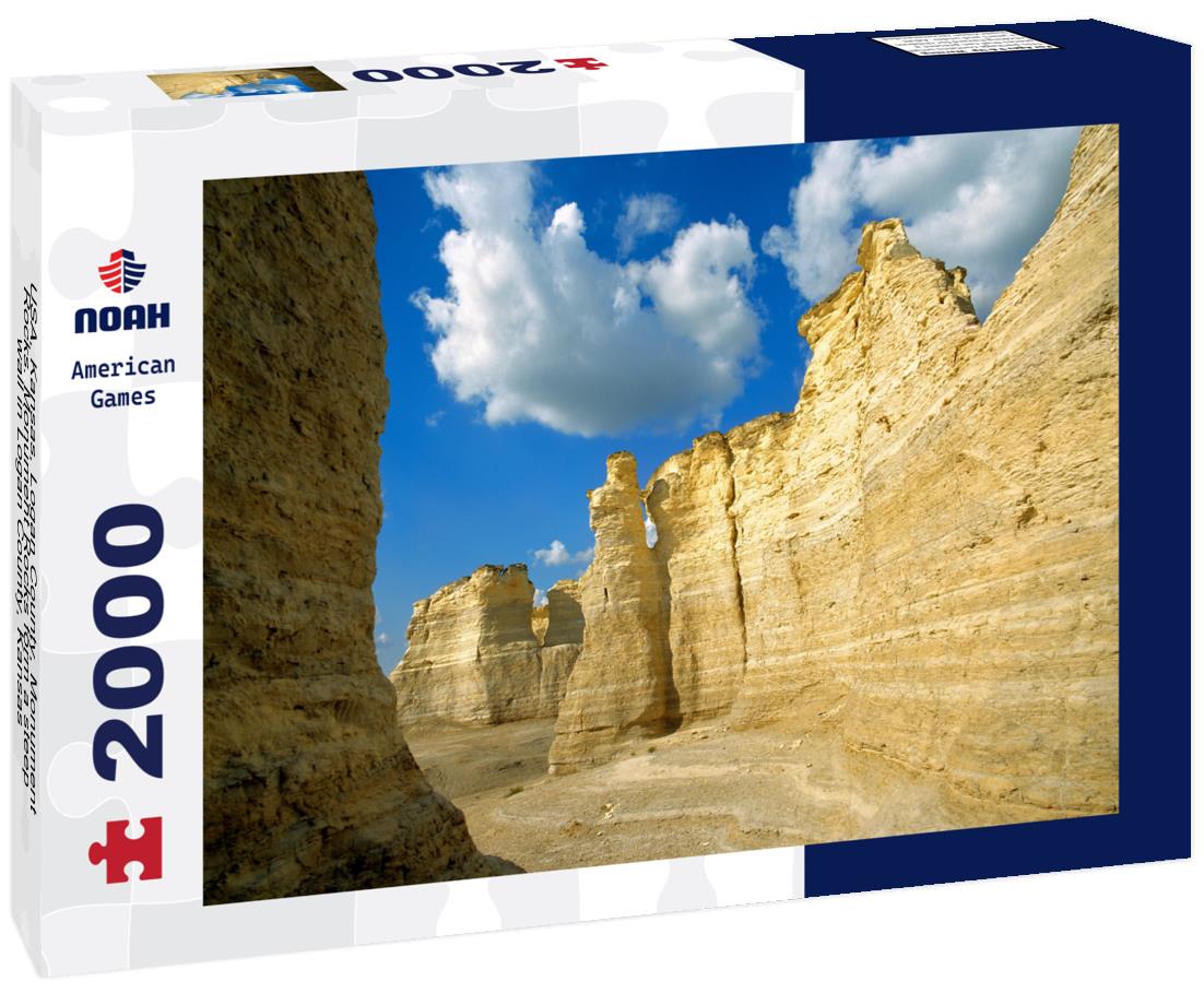Noah Jigsaw Puzzle USA, Kansas, Logan County, Monument Rocks. Monument Rocks form a steep wall in Logan County, Kansas 2000 pieces
