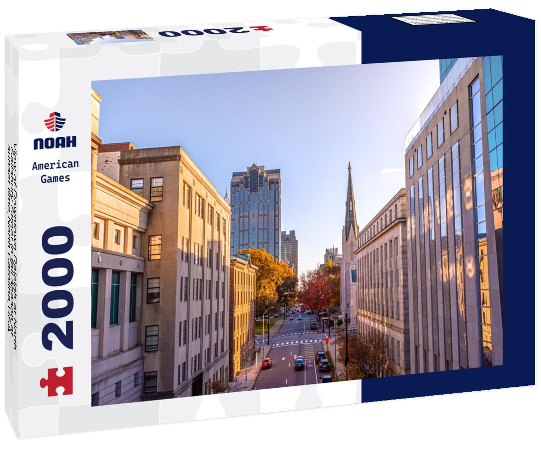Noah Jigsaw Puzzle View of Downtown Raleigh at North Salisbury Street in fall season at sunset time,North Carolina,USA 2000 pieces