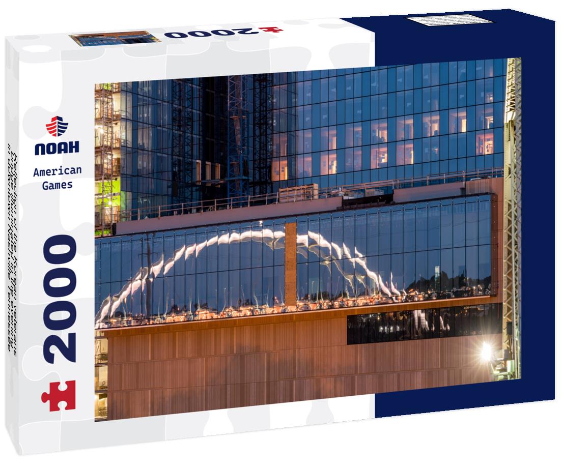 Noah Jigsaw Puzzle Reflection of the Korean veterans bridge illuminated in the evening in downtown Nashville Tennessee 2000 pieces