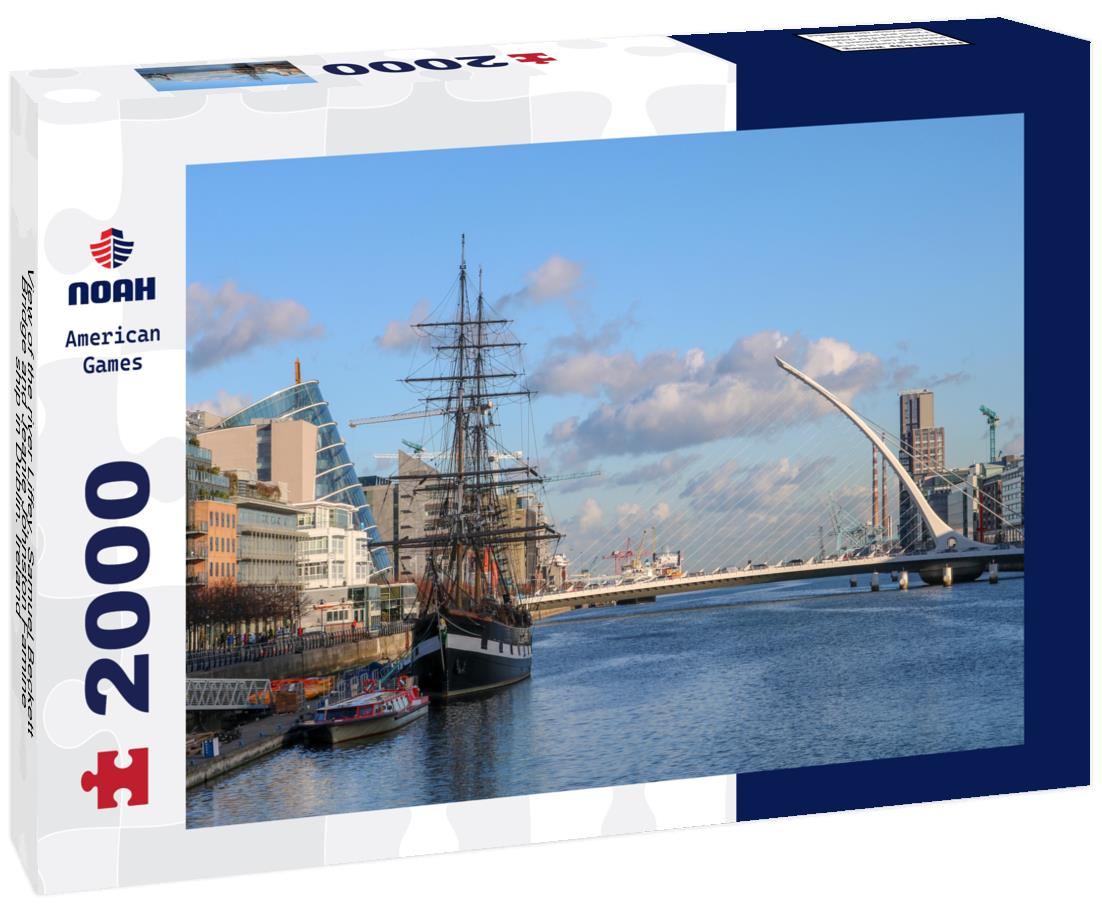 Noah Jigsaw Puzzle View of the river Liffey, Samuel Beckett Bridge and Jeanie Johnston Famine ship in Dublin. Ireland 2000 pieces