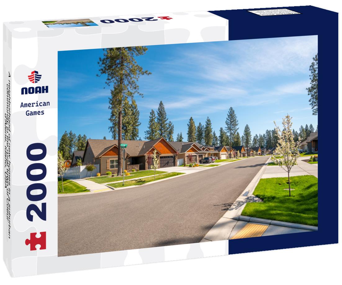 Noah Jigsaw Puzzle A neighborhood of new homes in a suburban community in the rural town of Coeur d'Alene, Idaho, USA 2000 pieces