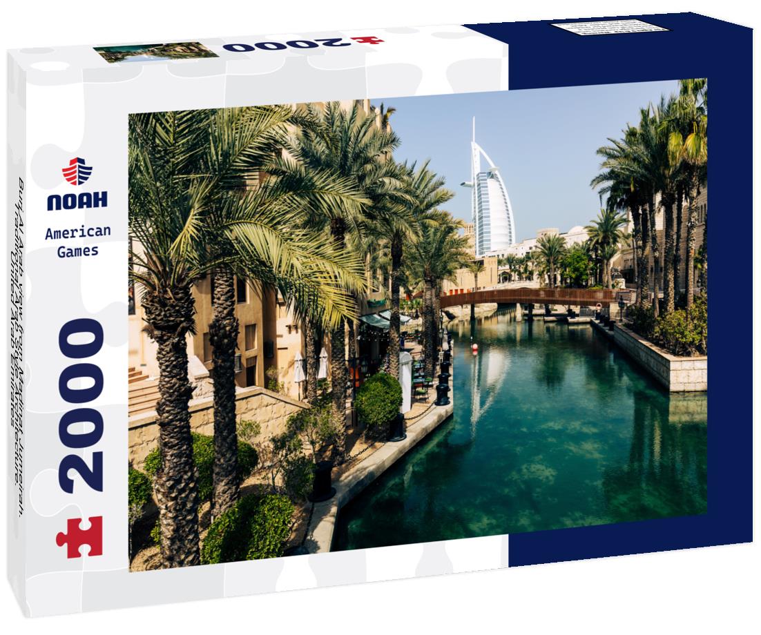 Noah Jigsaw Puzzle Burj Al Arab view from Madinat Jumeirah. Traditional Arab Style Architecture. United Arab Emirates 2000 pieces