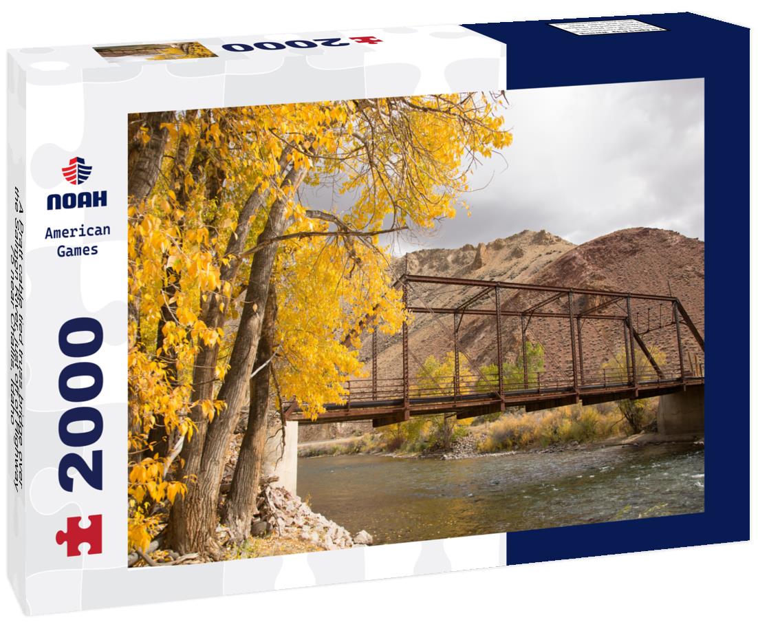 Noah Jigsaw Puzzle A Pratt cable tied truss bridge over the Salmon River, just off of Highway 75 near Challis, Idaho 2000 pieces