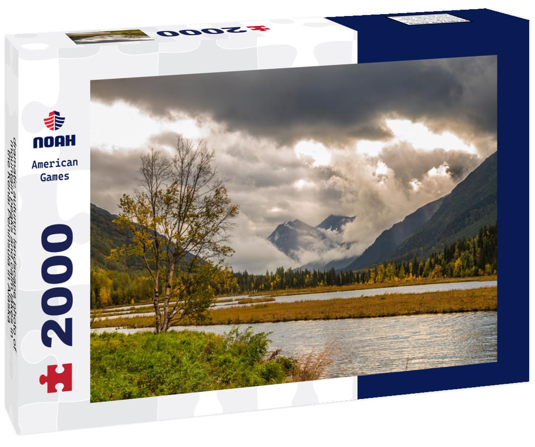 Noah Jigsaw Puzzle dramatic autumn landscape photo of mountain peaks and calm lakes in the Kenai Peninsula in Alaska 2000 pieces