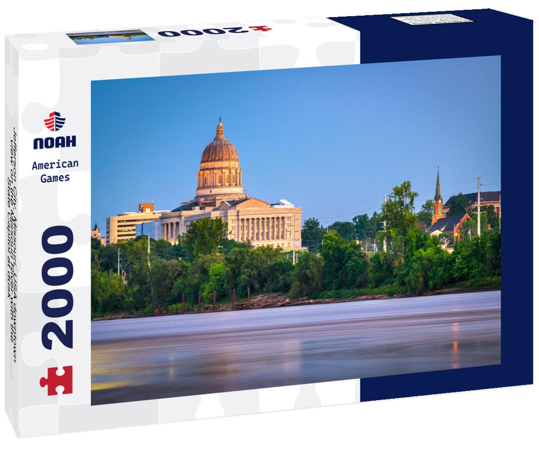 Noah Jigsaw Puzzle Jefferson City, Missouri, USA downtown view on the Missouri River with the State Capitol at dusk 2000 pieces