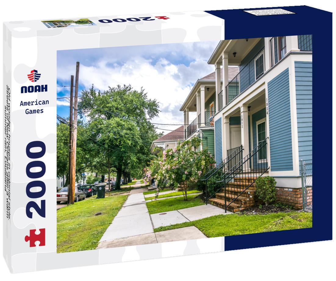 Noah Jigsaw Puzzle Old wooden houses in colonial style. Streets of New Orleans after a warm summer rain, Louisiana 2000 pieces