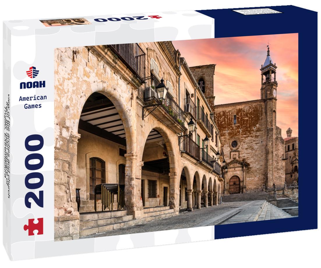 Noah Jigsaw Puzzle view of the arches and church from the main square of Trujillo, Extremadura, Spain - sunset sky 2000 pieces