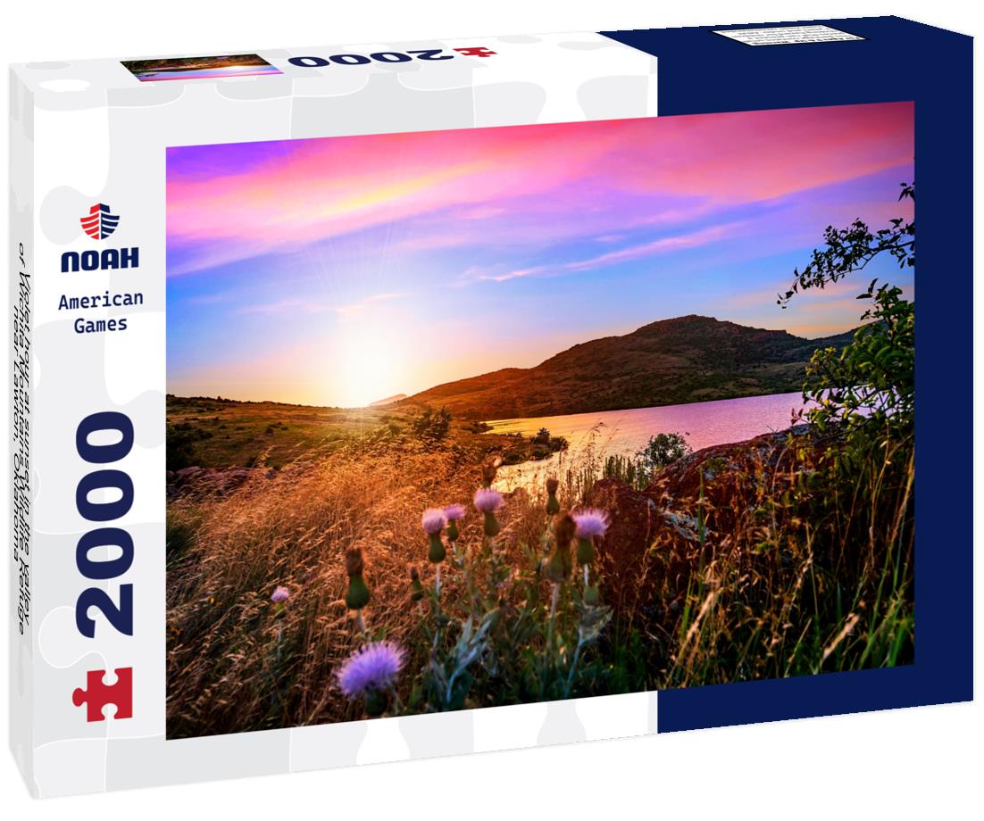 Noah Jigsaw Puzzle Violet hour at sunset in the valley of Wichita Mountains Wildlife Refuge near Lawton, Oklahoma 2000 pieces