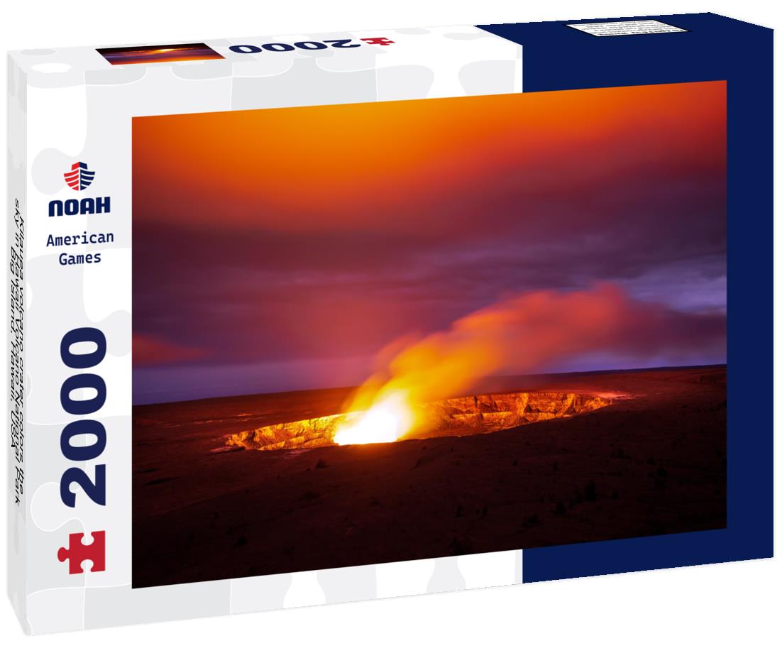 Noah Jigsaw Puzzle Kilauea volcano crater colors the sky in Hawaii Volcano National Park, Big Island, Hawaii, USA 2000 pieces